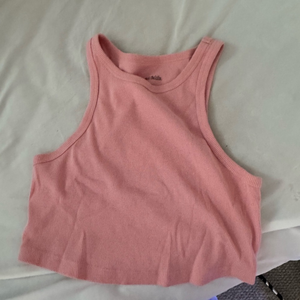 Pink Ribbed Tank Top
